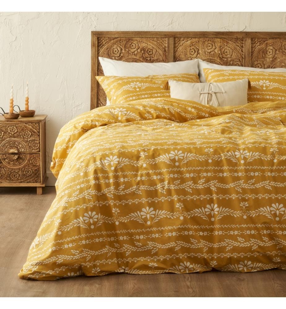 Housse de couette double Blessing 200x220 cm - Moutarde