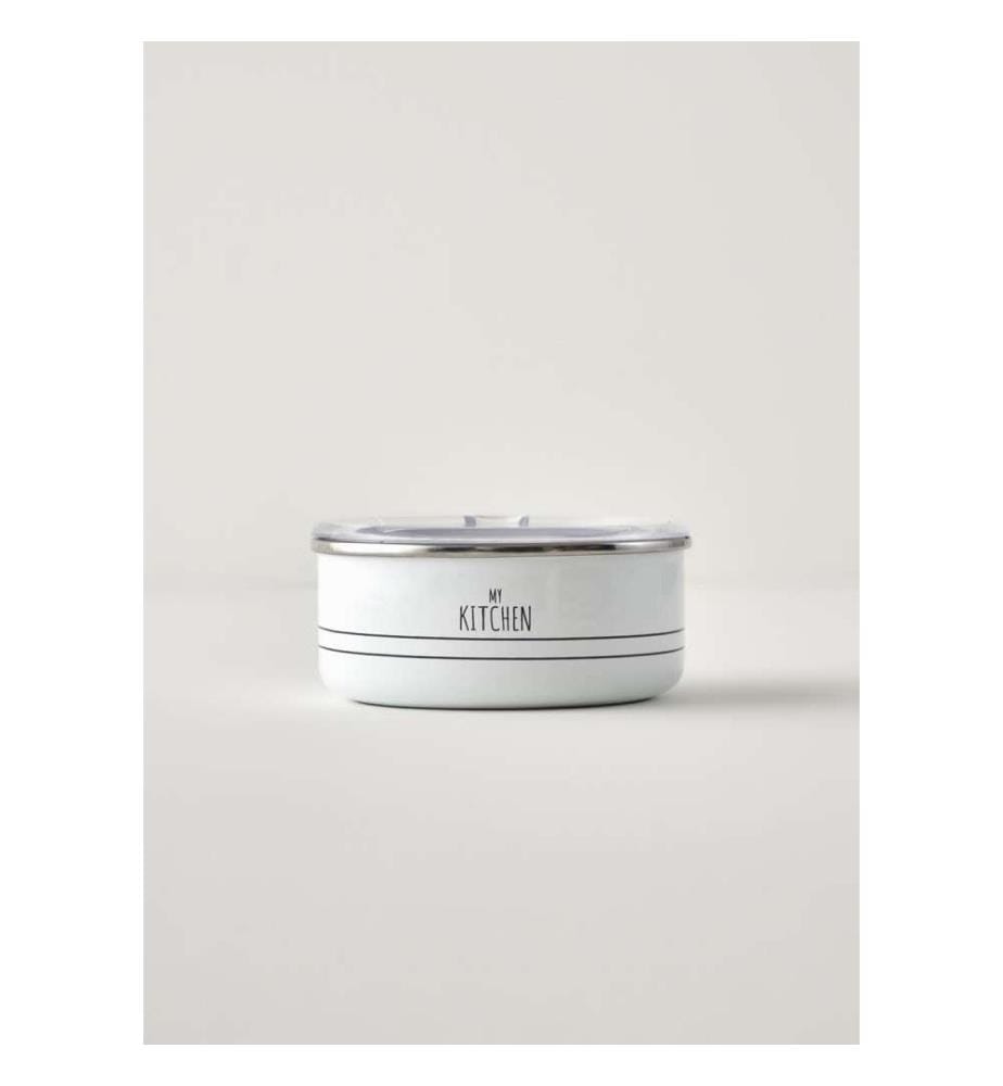 Lot de 3 récipients de conservation émaillés My Kitchen - Blanc