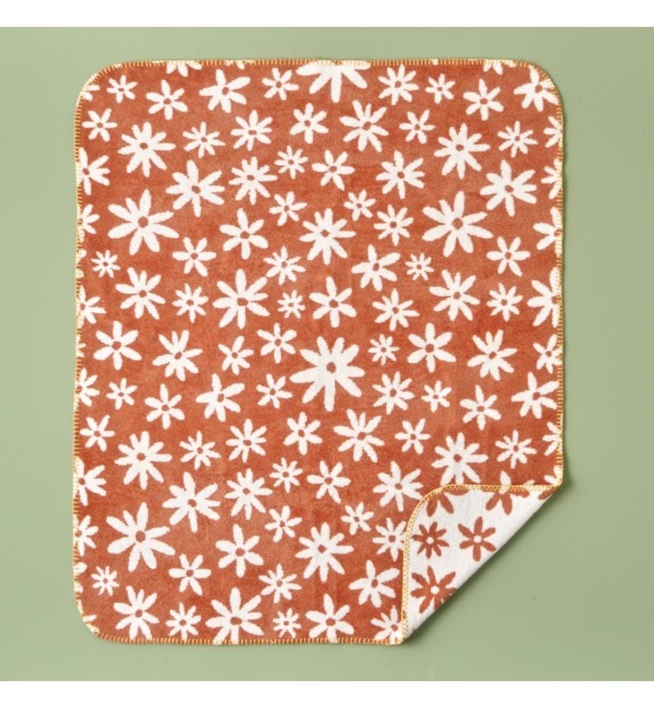Couverture bébé en coton Freya Tile 100x120 cm - Terracotta