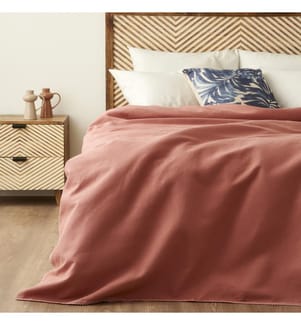 Couvre-lit double piqué gaufré Feel 200x220 cm - Rose poudré