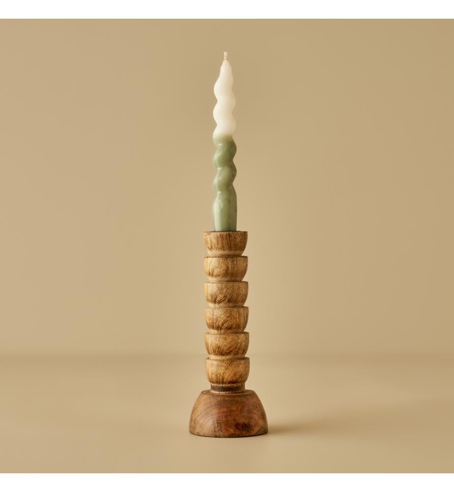 Bougeoir Ricardo 8,5x8,5x20,5 cm - Naturel