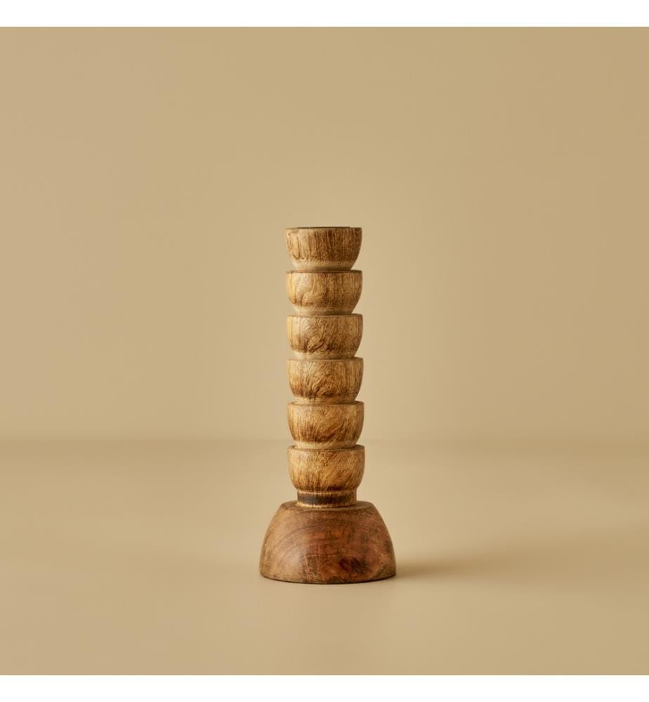 Bougeoir Ricardo 8,5x8,5x20,5 cm - Naturel
