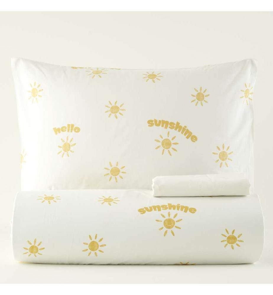 Ensemble housse de couette Hello Kids - Jaune