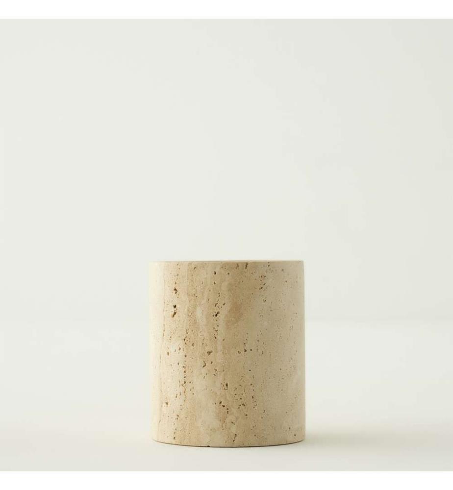 Porte-ustensiles en travertin Ephesus 11 x 13 cm - Naturel