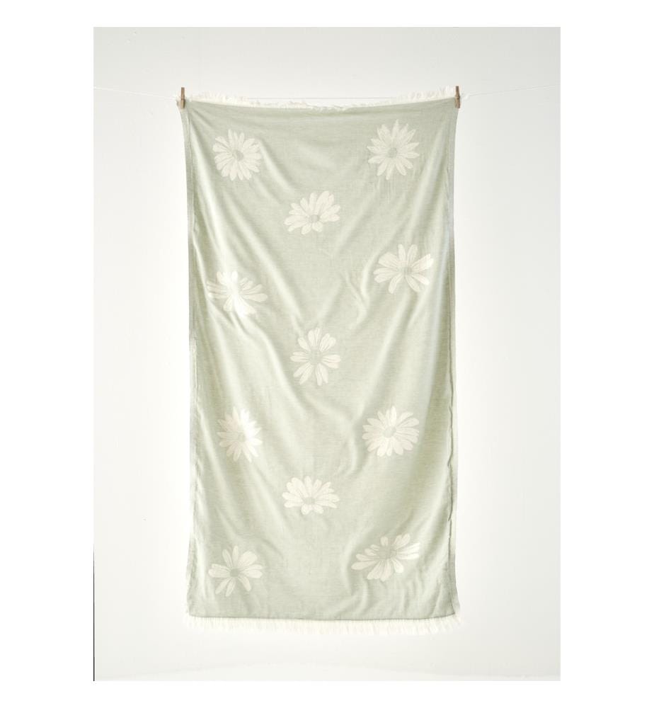 Daisy Turkish towel - Green