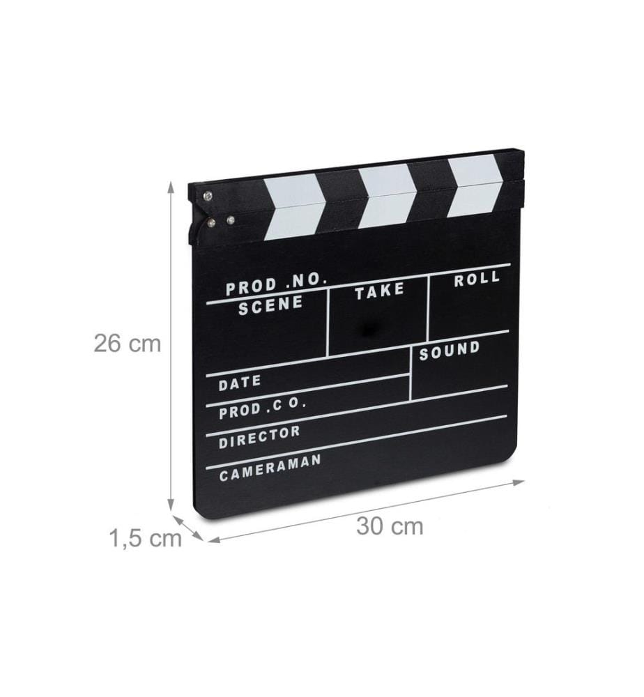 RELAXDAYS - Partyaccessoire Filmklappe 26 x 30 cm, Schwarz