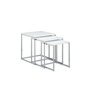 RELAXDAYS - Couchtisch 3er Set 30/35/40 x 36/39/42 cm, Silber/Weiss