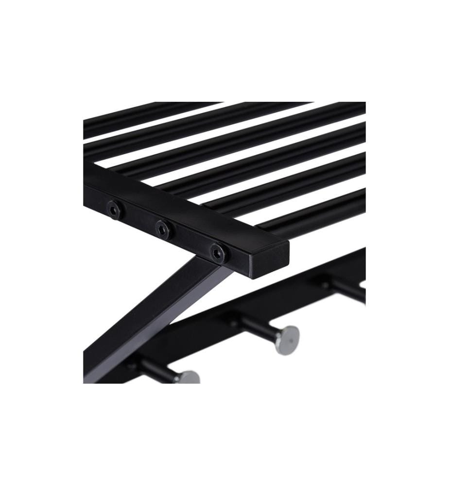 RELAXDAYS - Wandgarderobe mit Ablage 5 Haken, Schwarz