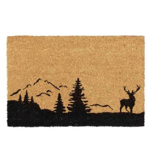 RELAXDAYS - Fussmatte Hirsch & Bäume 42 cm x 62 cm