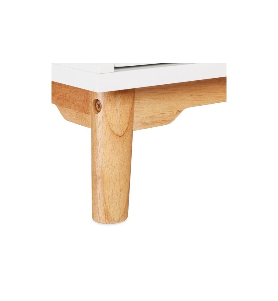 RELAXDAYS - Table de nuit avec 1 tiroir 50 x 43 cm, Nature/Blanc
