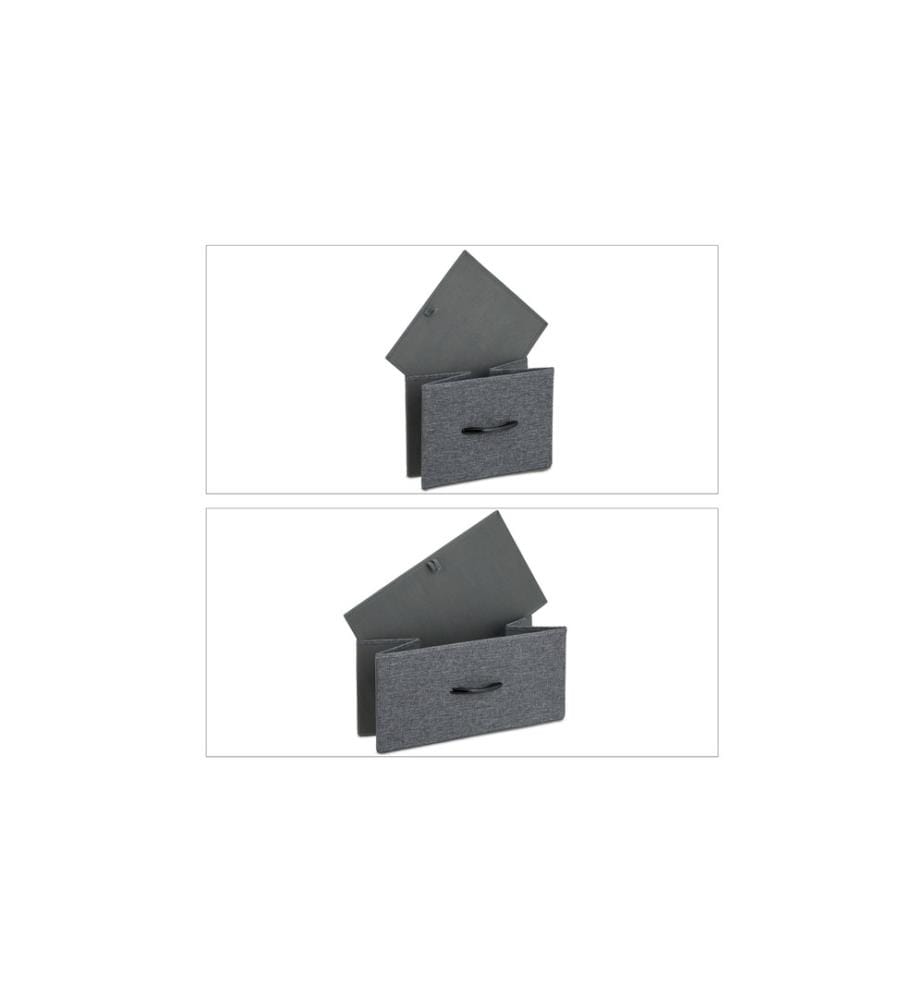 RELAXDAYS - Commode avec 9 tiroirs 100 x 100 cm, Gris foncé/Noir