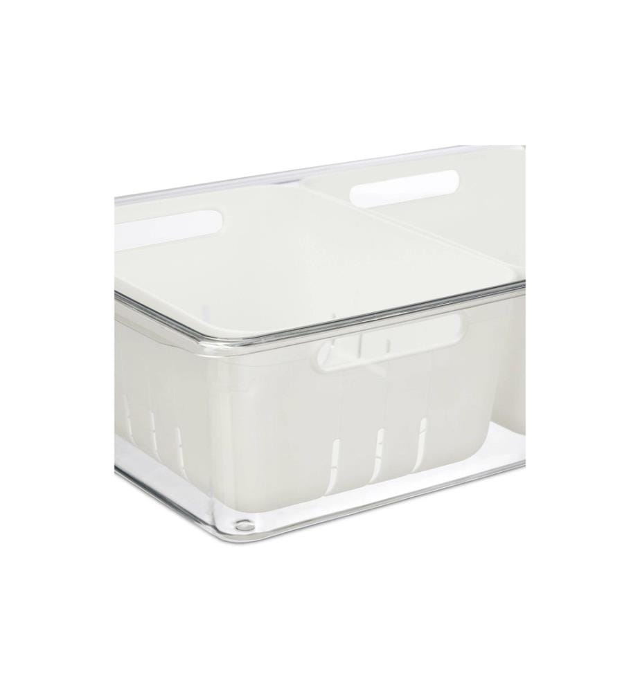 RELAXDAYS - Kühlschrankorganizer 800 g, 3 Stück, Transparent/Weiss