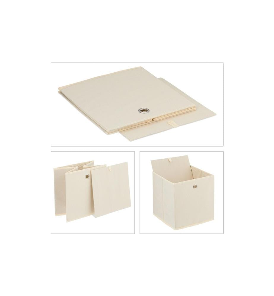 RELAXDAYS - Boîte de rangement, lot de 4 Crème