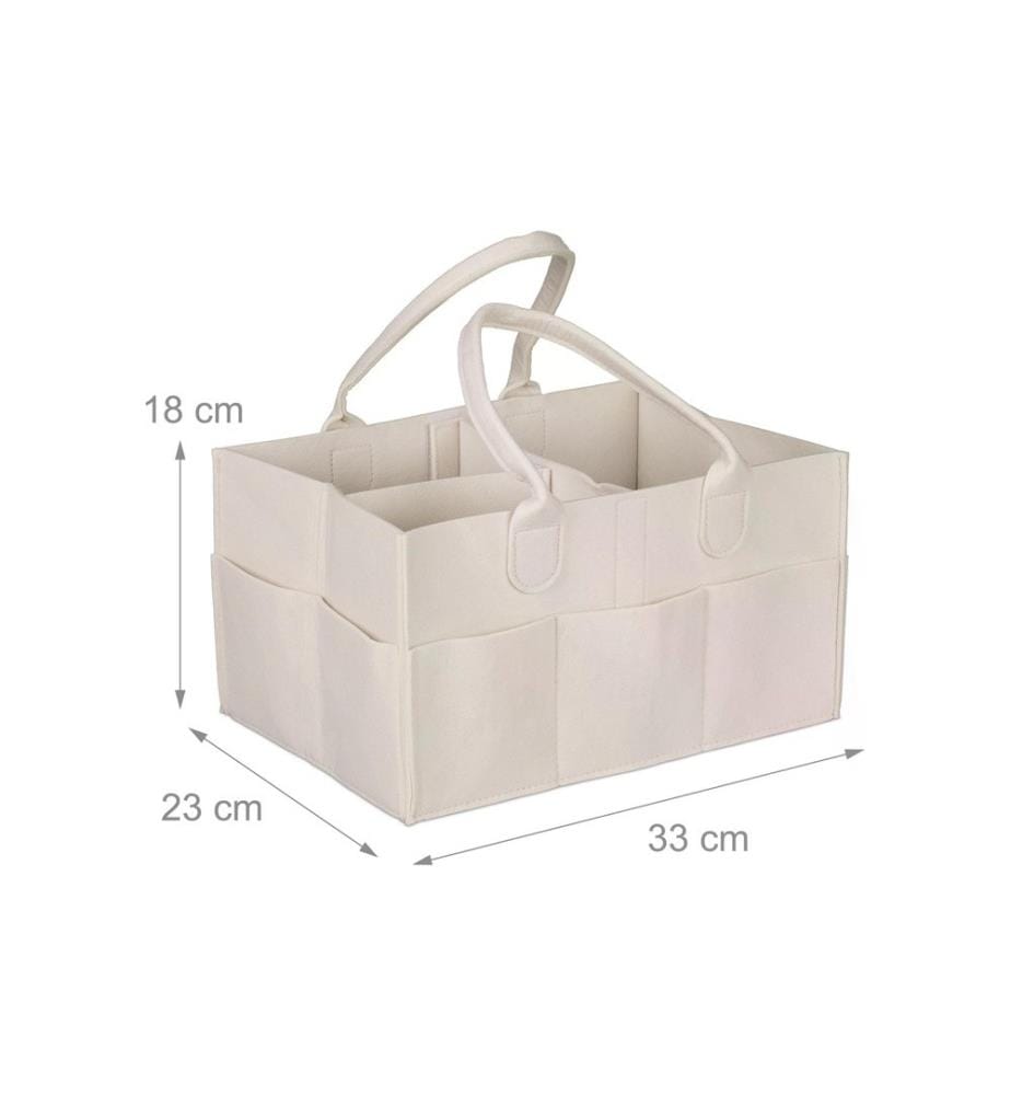 RELAXDAYS - Panier à langer Chariot à couches en feutre Beige