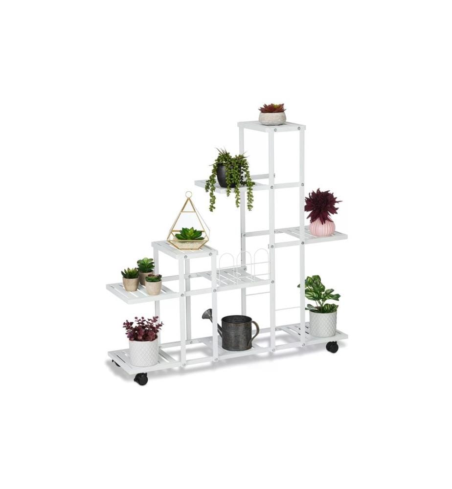 RELAXDAYS - Supports pour plantes avec roulettes 91.5 cm, Blanc