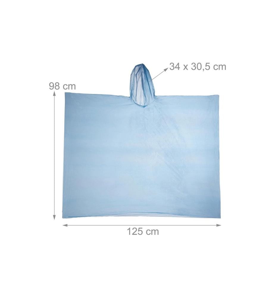 RELAXDAYS - Regenponcho 20 Stück, Blau