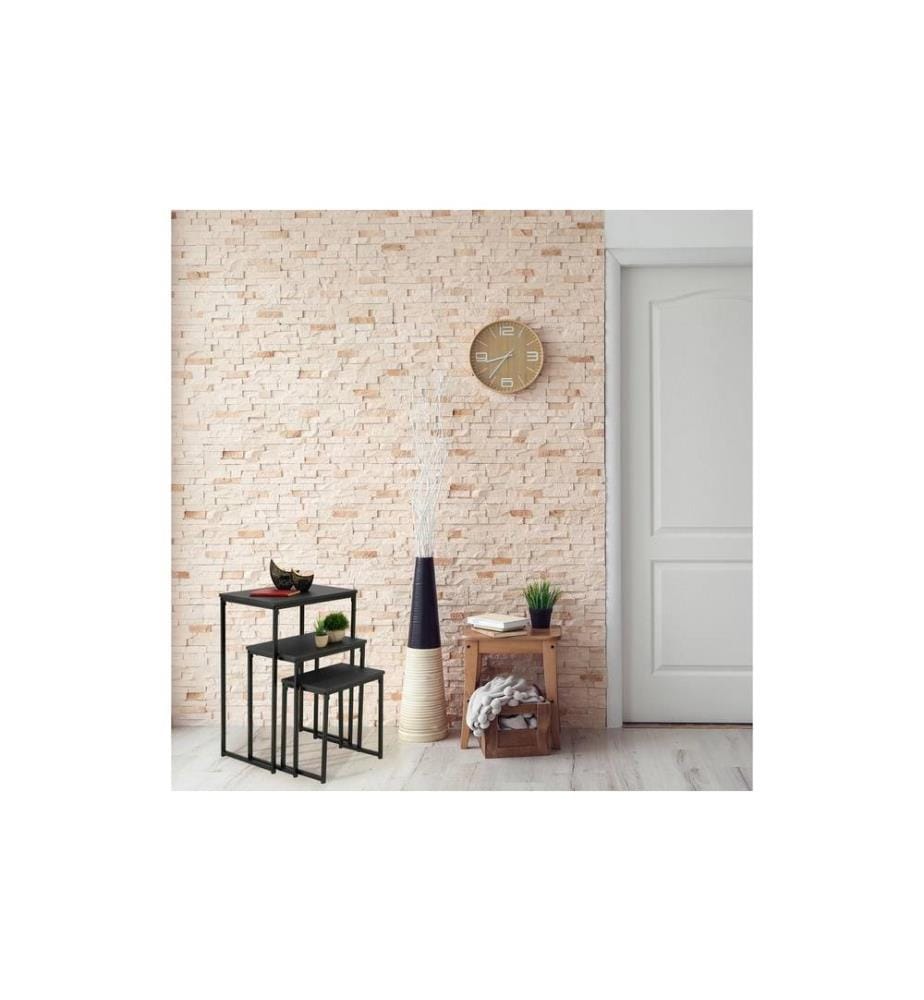 RELAXDAYS - Table d'appoint Lot de 3 Noir