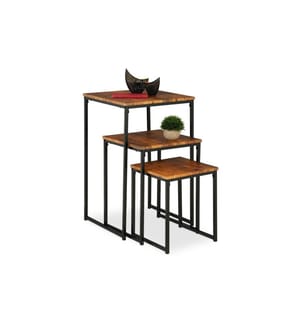 RELAXDAYS - Beistelltisch 3er Set Braun/Schwarz