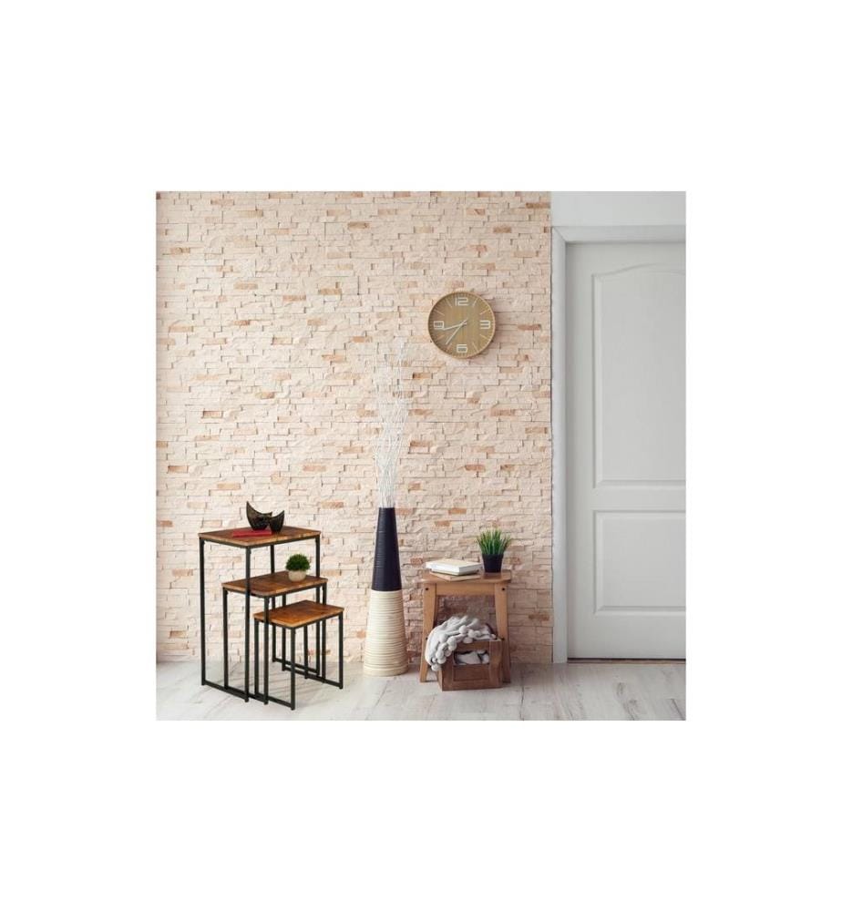 RELAXDAYS - Table d'appoint Lot de 3 Brun/Noir