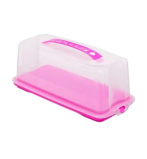 RELAXDAYS - Boîte de transport pour cake Rose/Transparent
