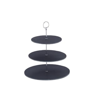 RELAXDAYS - Plat de présentation étagé 3 niveaux, Anthracite/Argenté