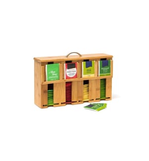 RELAXDAYS - Boîte à sachets de thé 4 compartiments, Brun clair
