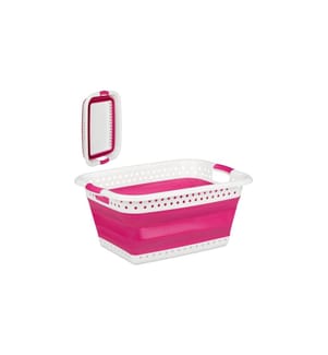 RELAXDAYS - Wäschekorb  37 l, Pink/Weiss