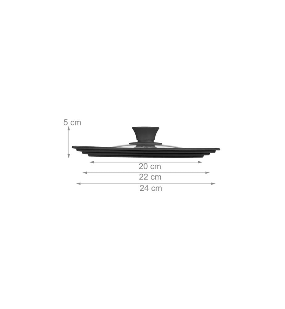 RELAXDAYS - Couvercle de casserole avec silicone pour Ø 20-24 cm, noir