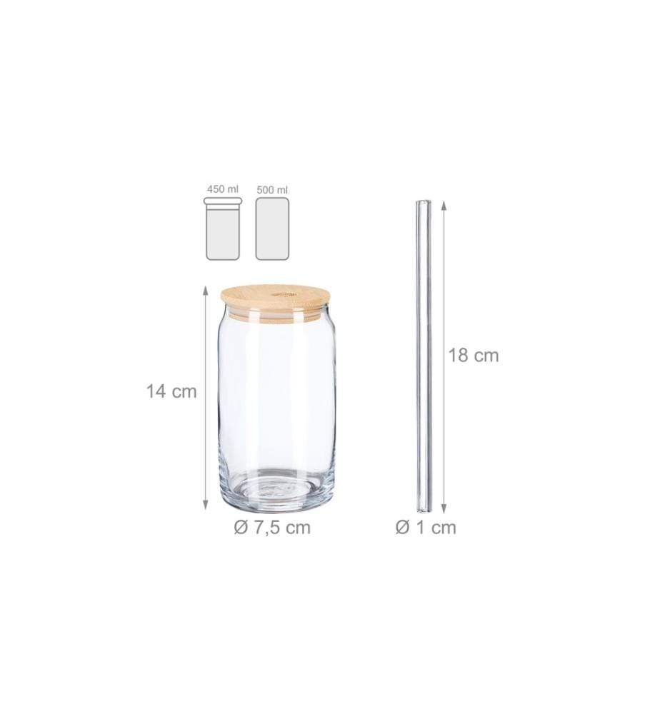 RELAXDAYS - Verre Lot de 4, transparent, naturel, 450 ml