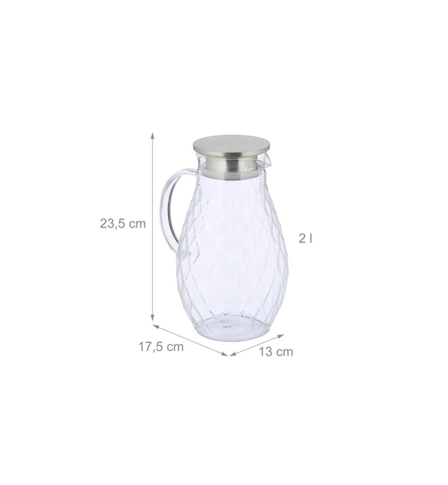 RELAXDAYS - Cruche 2 litres, argent/transparent