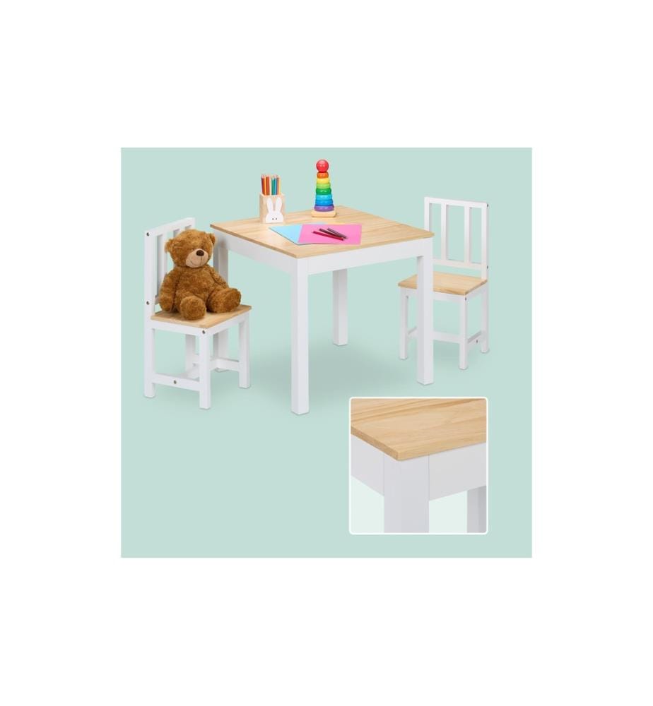 RELAXDAYS - Kindersitzgruppe 3-teilig Hellbraun; Weiss