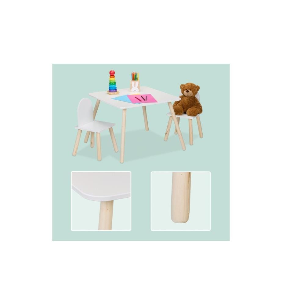 RELAXDAYS - Kindersitzgruppe 3-teilig Hellbraun; Weiss