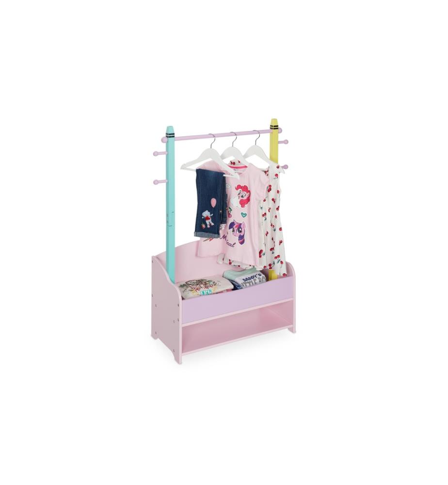 RELAXDAYS - Kleiderständer für Kinder 71 x 100.5 cm, Gelb/Rosa/Türkis