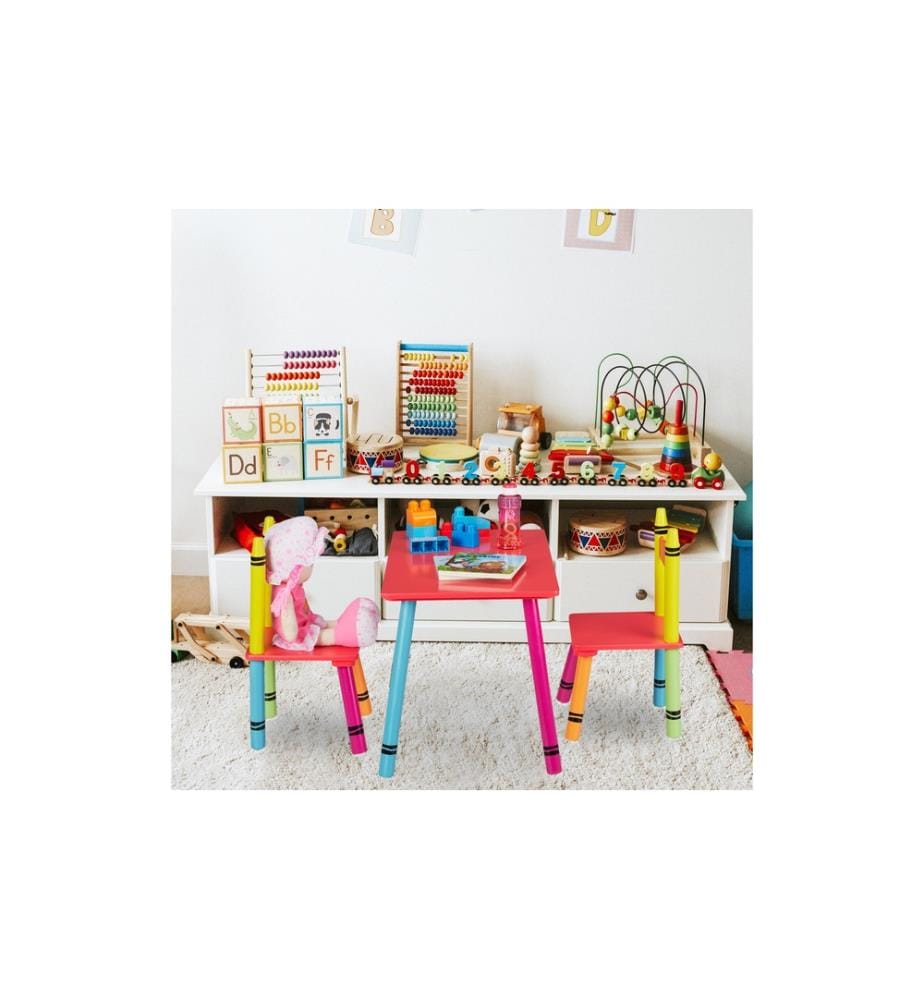 RELAXDAYS - Kindersitzgruppe 3-teilig Gelb; Grün; Rot