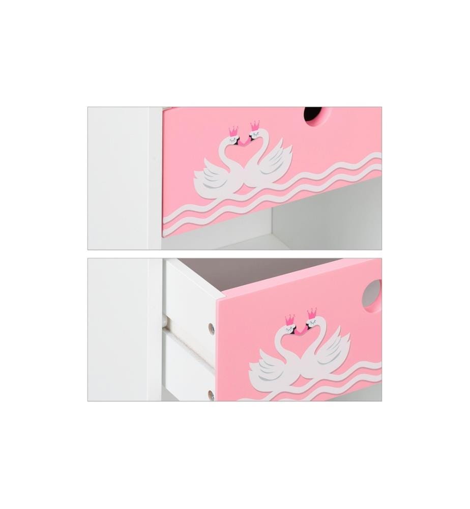 RELAXDAYS - Table de nuit pour enfants Cygne 32 x 41 cm