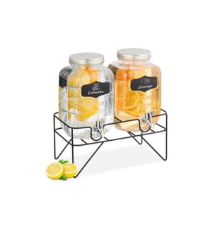 RELAXDAYS - Getränkespender mit Ständer 2er Set, 4 Liter