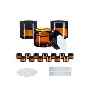 RELAXDAYS - Braunglas Salbentiegel 60 ml, 16 Stück