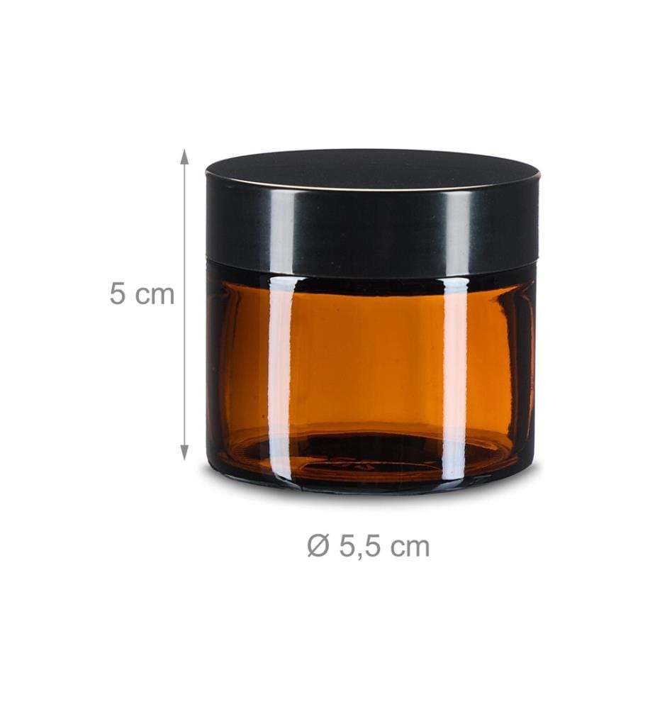 RELAXDAYS - Braunglas Salbentiegel 60 ml, 16 Stück