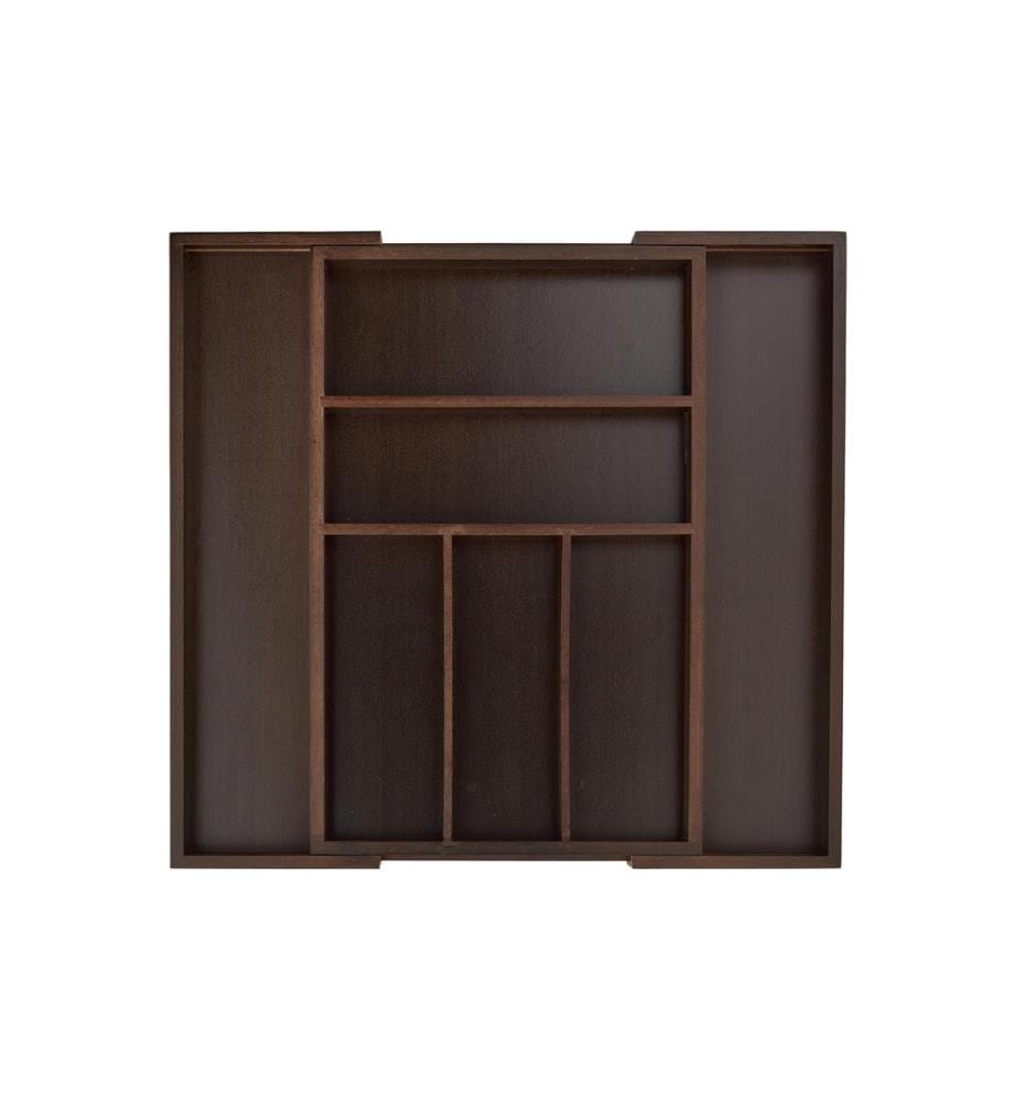 RELAXDAYS - Casier à couverts extensible Brun foncé