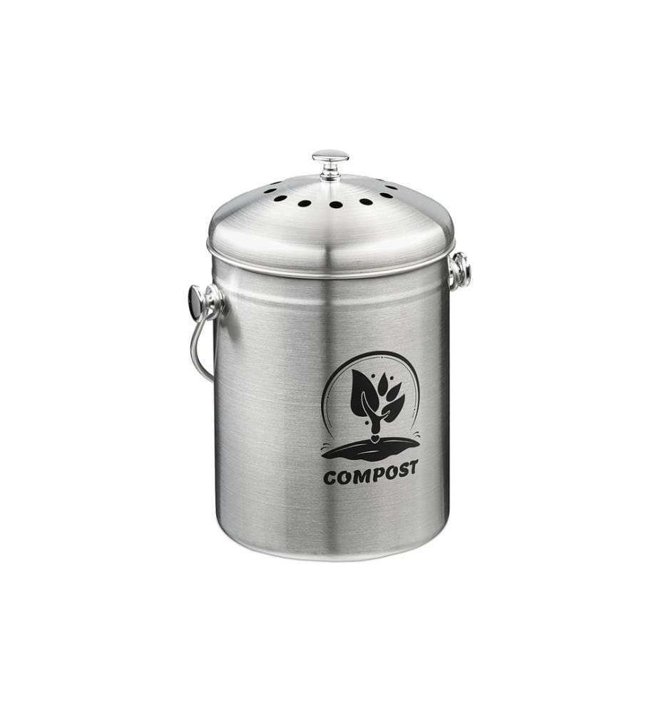 RELAXDAYS - Seau à compost avec filtre anti-odeur 5 l, Noir/Argenté