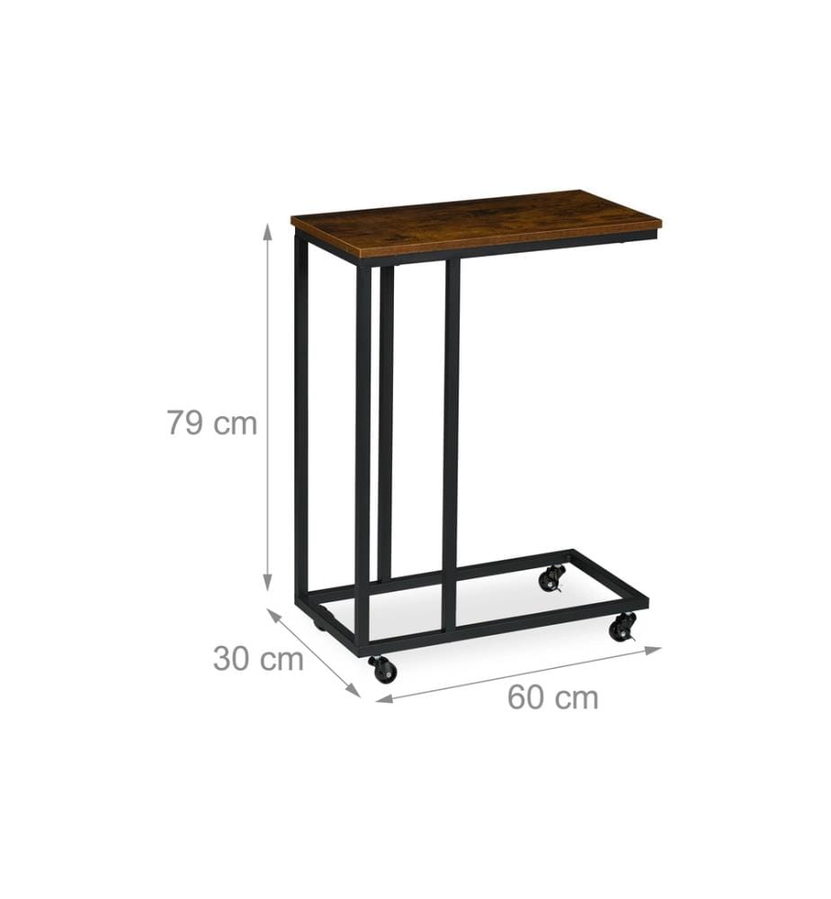 RELAXDAYS - Table d'appoint 60 x 79 cm, Brun/Noir
