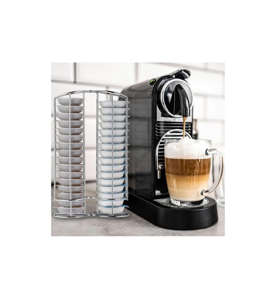 RELAXDAYS - Kapselspender Tassimo für 32 Kapseln, Silber
