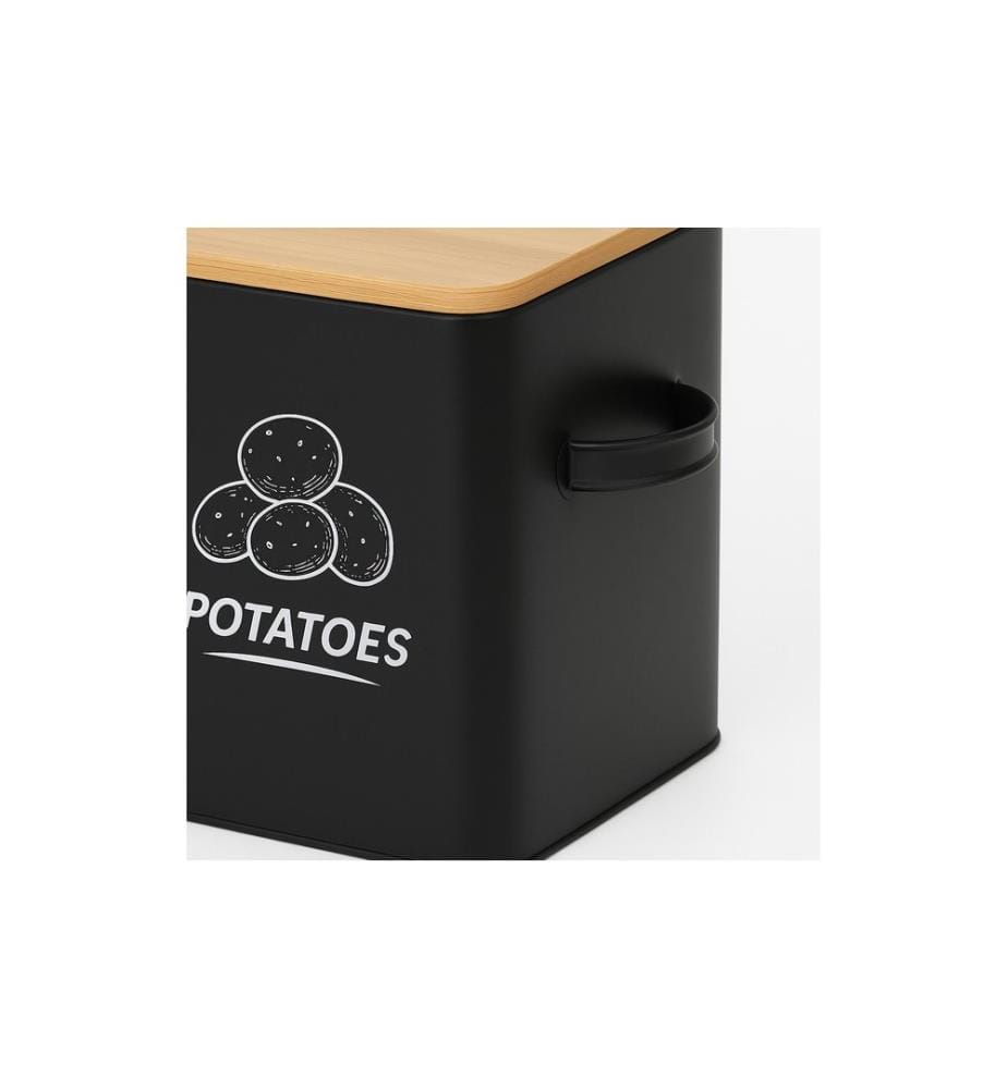 RELAXDAYS - Kartoffelbehälter 3er Set, Schwarz
