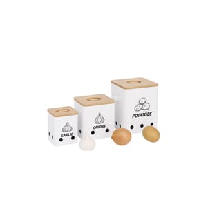 RELAXDAYS - Kartoffelbehälter 3er Set, Weiss