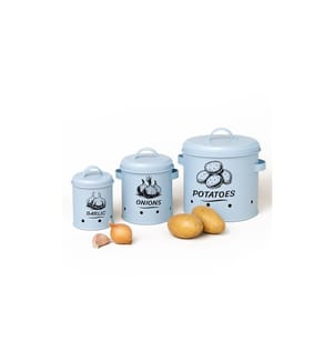 RELAXDAYS - Kartoffelbehälter 3er Set, Blau