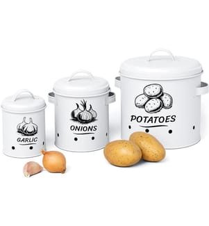 RELAXDAYS - Kartoffelbehälter 3er Set, Weiss