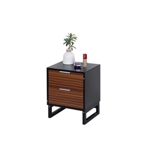 RELAXDAYS - Table de nuit avec 2 tiroirs 40 x 50 cm, noir/brun/argenté