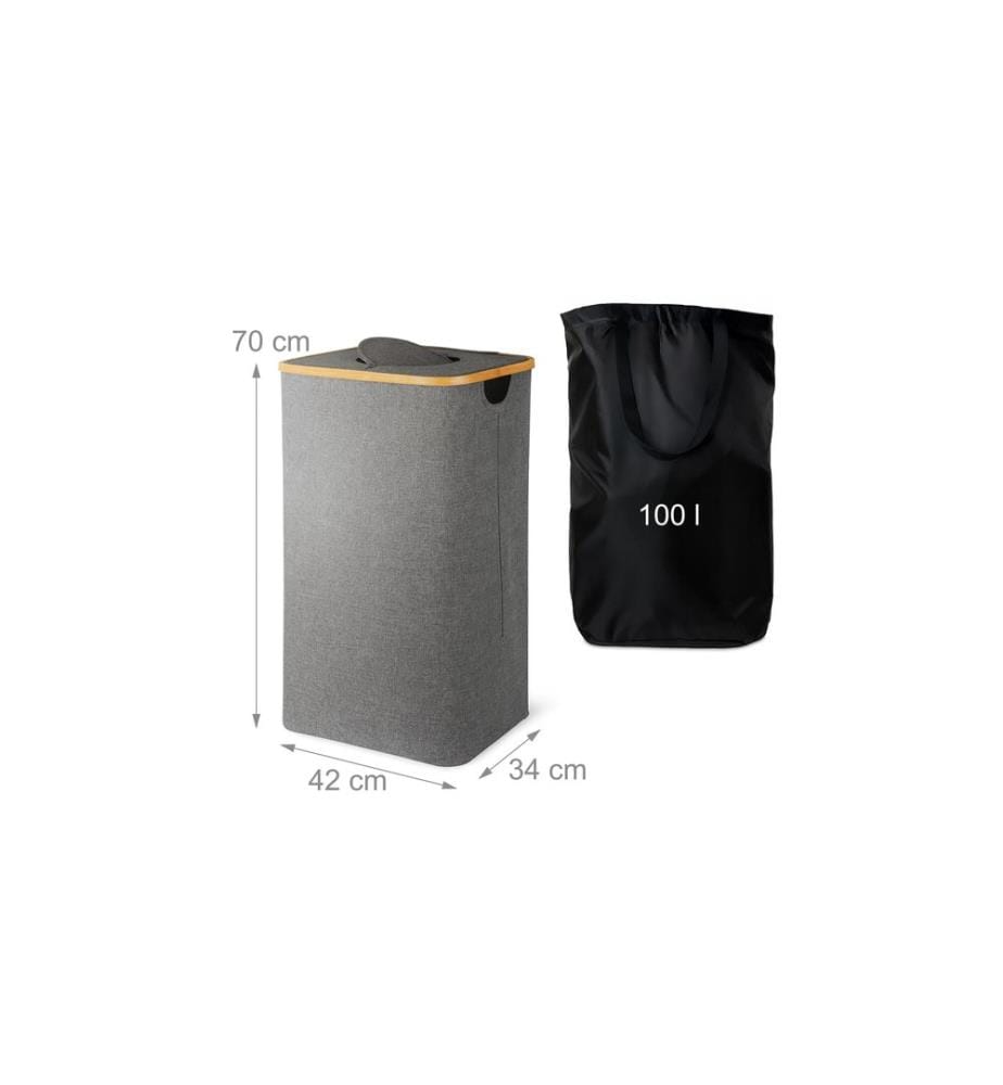 RELAXDAYS - Recyclingbehälter 100 L Grau