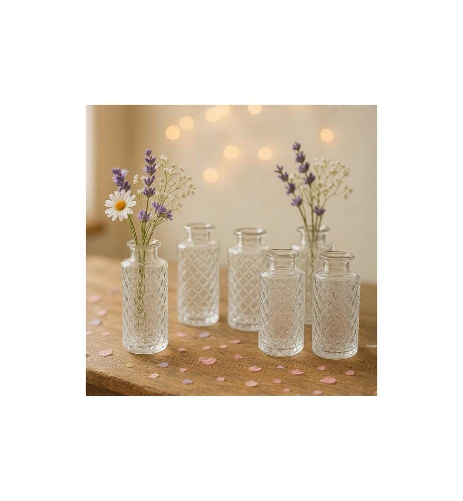 RELAXDAYS - Vase 6er Set Transparent 13 x 5 cm