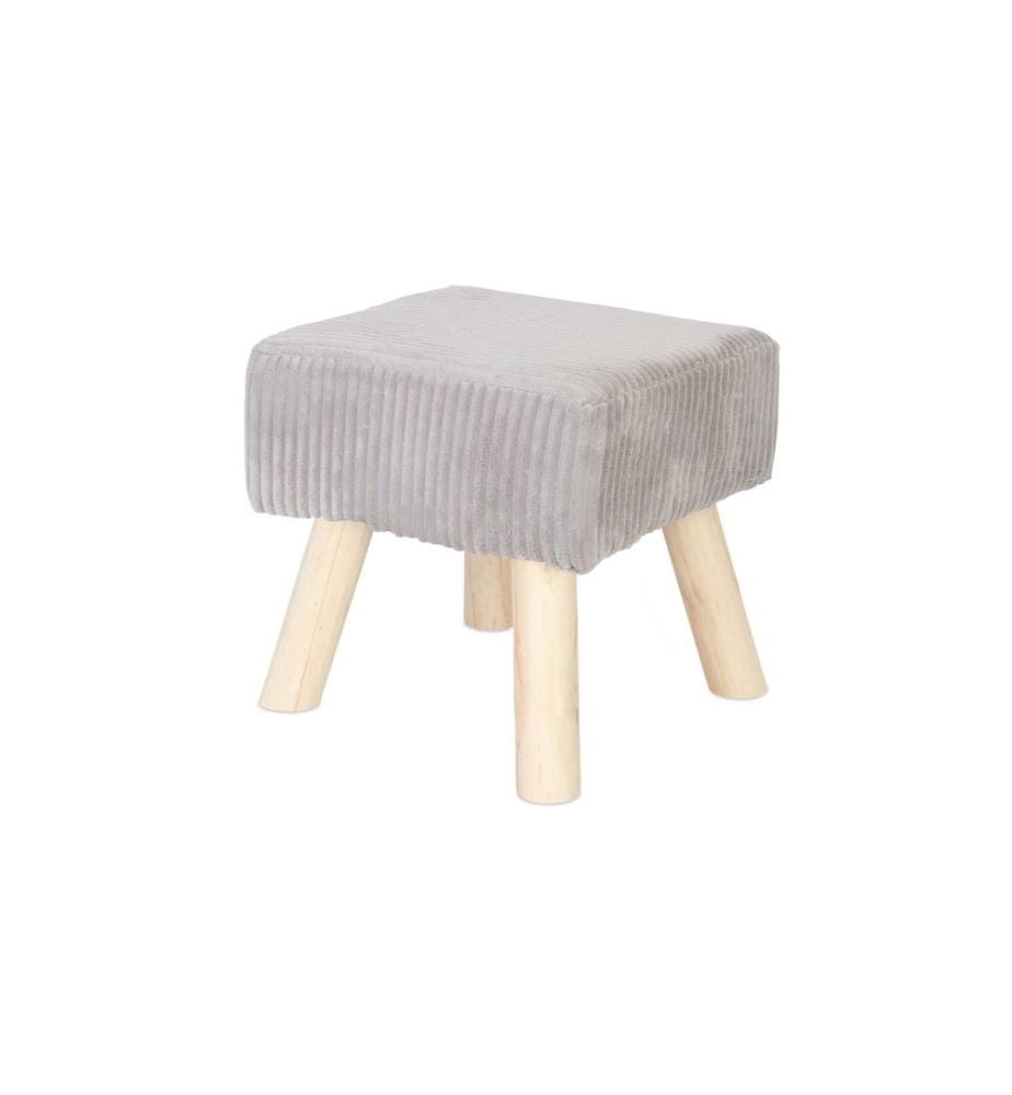 RELAXDAYS - Hocker Cord 30 x 30 cm Grau